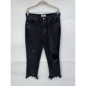 We‎ The Free Distressed Jeans Women 29 Charcoal Great Wash Denim Skater Grunge